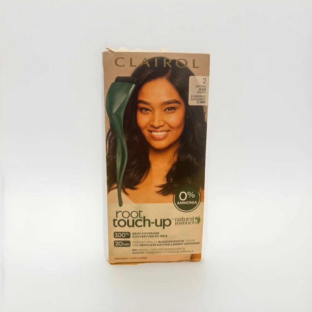 Clairol Natural Instincts Root Touch Up Permanent Color #2 Black Gray coverage